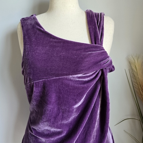 Anthropologie, New, Sunday in Brooklyn Purple Velvet Sleevless Twist Top SZ XL - Picture 2 of 13